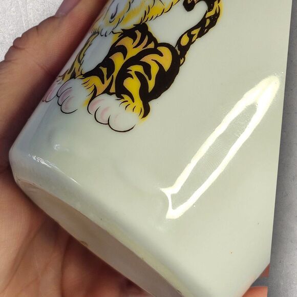 Vintage Baby Tiger Coffee Mug Heavy Ceramic Retro Kitsch Animal Cup Rare - Picture 7 of 9
